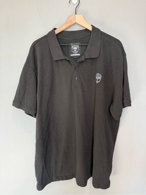 Grimfrost Clan Viking Polo Shirt Black 3XL Organic Cotton Norse Logo
